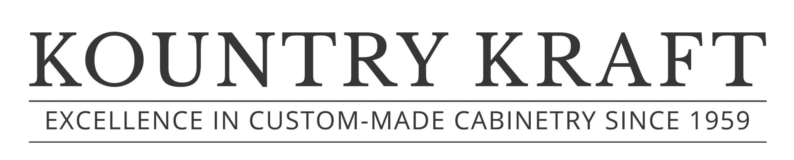 Kountry Kraft New Logo for a year anew and custom made cabinetry since 1959