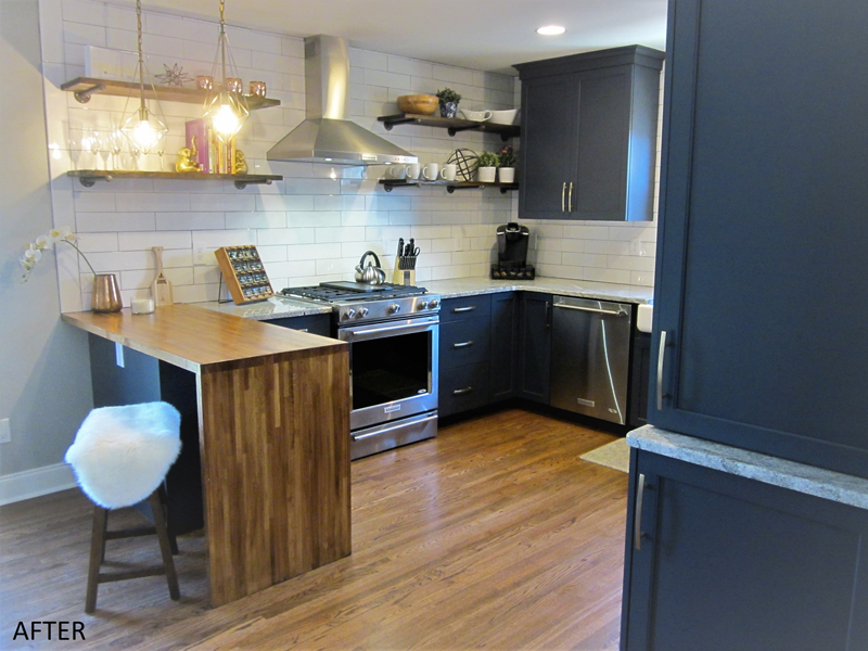 Navy Blue Modern Farmhouse Kitchen Cabinets Modern Farmhouse Kitchen with Navy Blue Cabinets Subway Tile and Stainless Steel Appliances