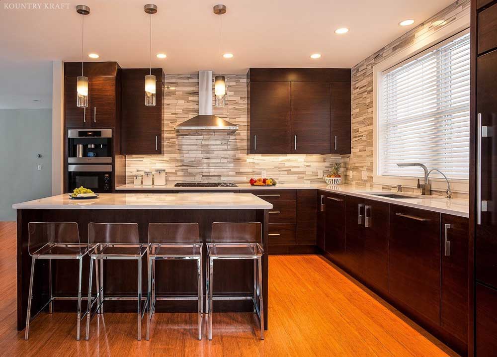 Custom Stained Cabinets in a Kitchen Design Custom Stained Cabinets in a Kitchen Design by Kountry Kraft Cabinetry