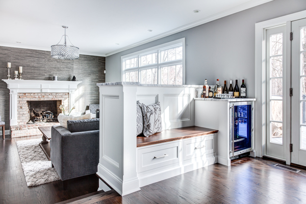Built in Bench with Beverage Fridge Cabinet Custom Mini Bar Cabinet Ideas Built in Bench with Beverage Fridge Cabinet on One End