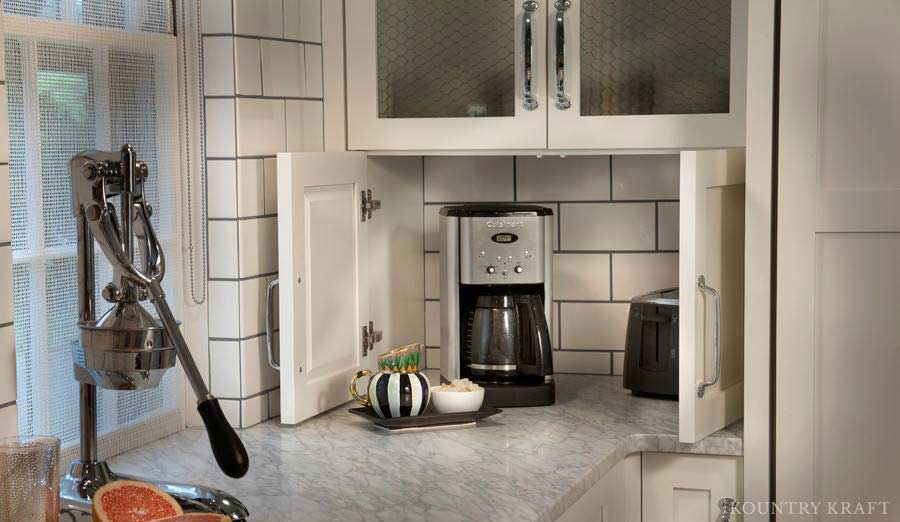 Hidden Storage for Small Appliances hidden storage cabinets for small kitchen storage ideas