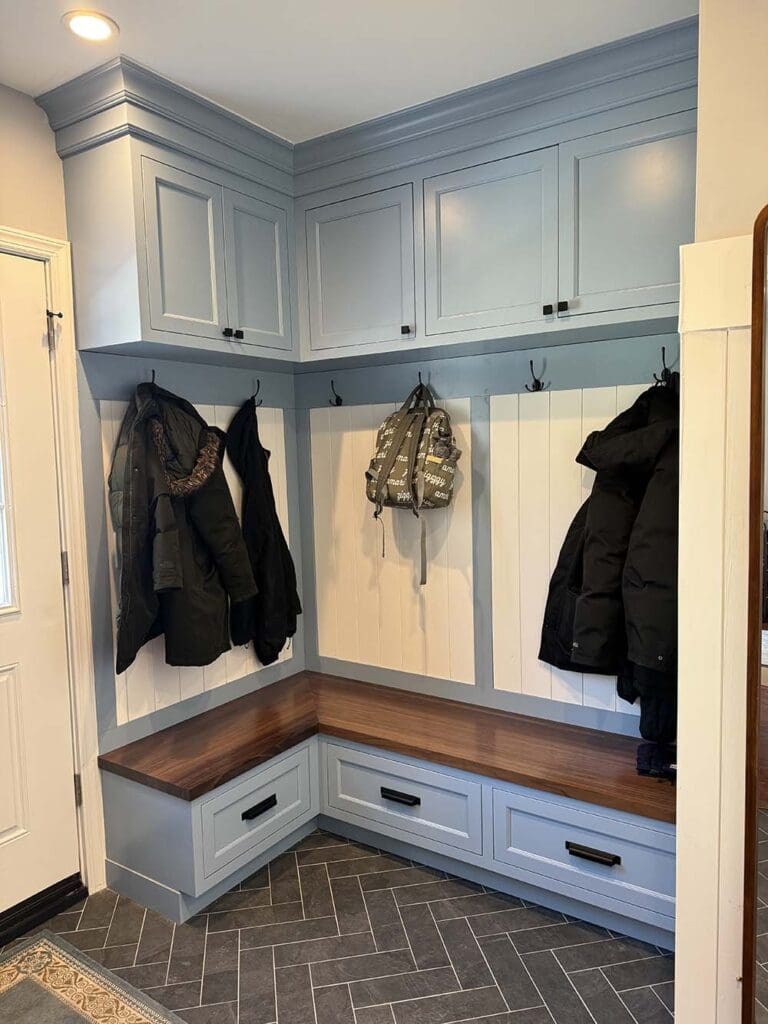 transitional mudroom in south orange img 1